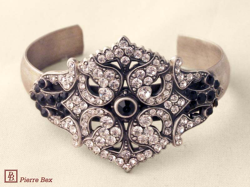 Pierre-Bex Art-Deco bracelet with rhinestones 45452-08