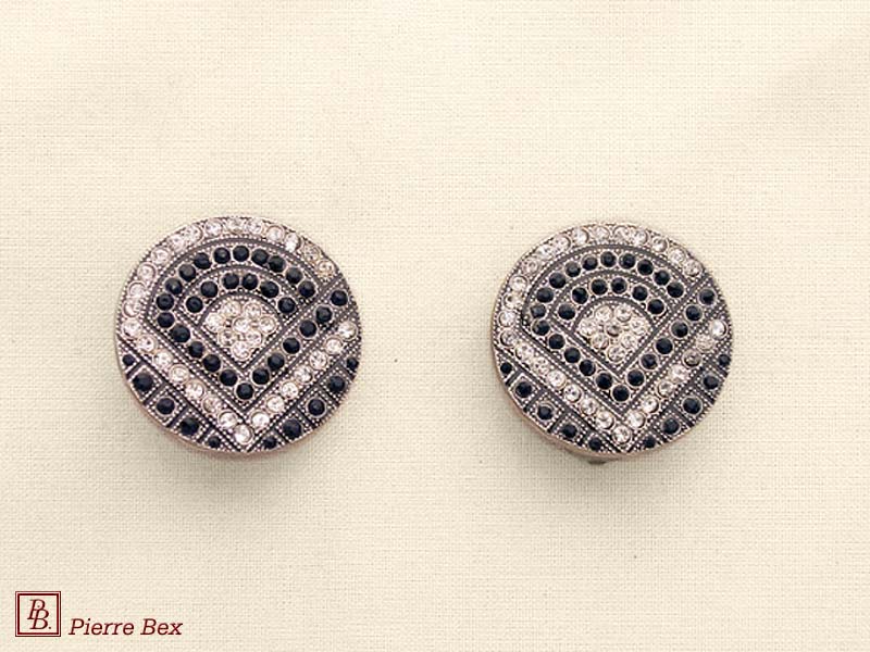 Pierre-Bex Art-Deco earclips with rhinestones 45565-03