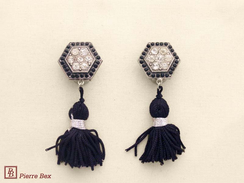Pierre-Bex Art-Deco earclips with rhinestones 45575-01
